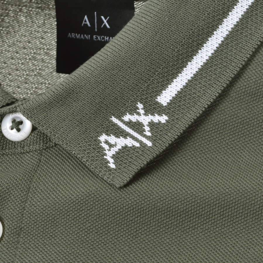 Alternative Image for ProductArmani Exchange Short Sleeved Polo T Shirt Green3